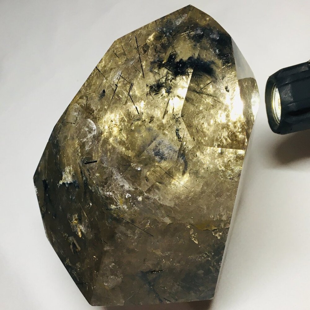 Smokey Quartz with Tourmaline Forest